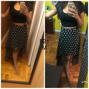 Polka dot high low skirt